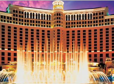 Le plus emblématique des casinos, le Bellagio. Un casino de Las Vegas. Ce lieu fait rêver les amateurs de jeux d'argent et de sensations fortes.