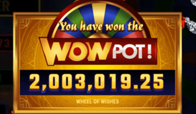 Le WowPot de Wheel of Wishes est le plus gros jackpot à gagner au Canada