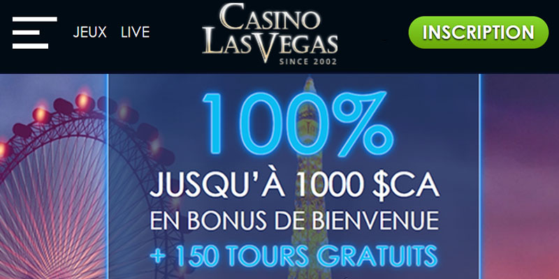 Cliquez ici pour s'inscrire à Casino Las Vegas