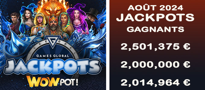 3 Jackpots WowPot Gagnants en Août 2024